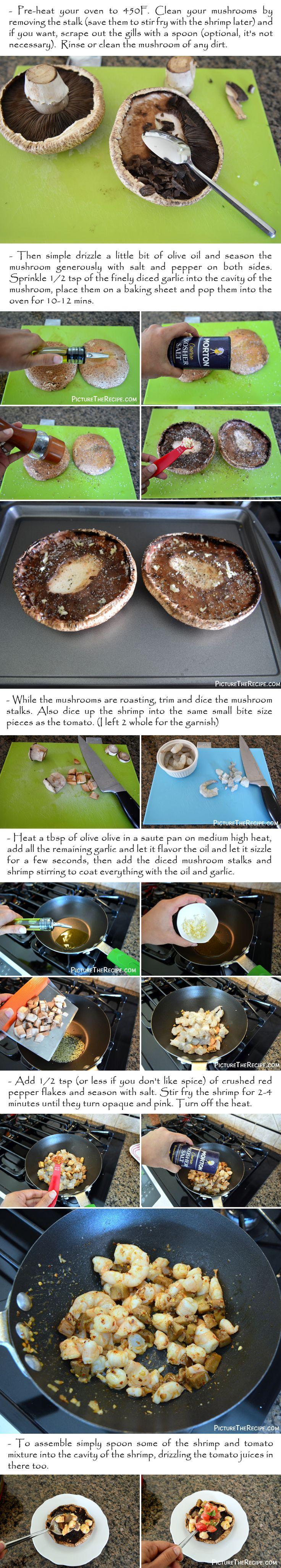 Roasted Portobello Topped with Spicy Shrimp Bruschetta (Paleo ...